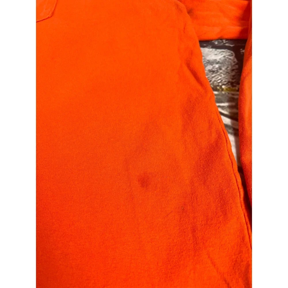 Carhartt Mens Long Sleeve Pocket T-Shirt Orange 2XL Tall Original Fit Cotton